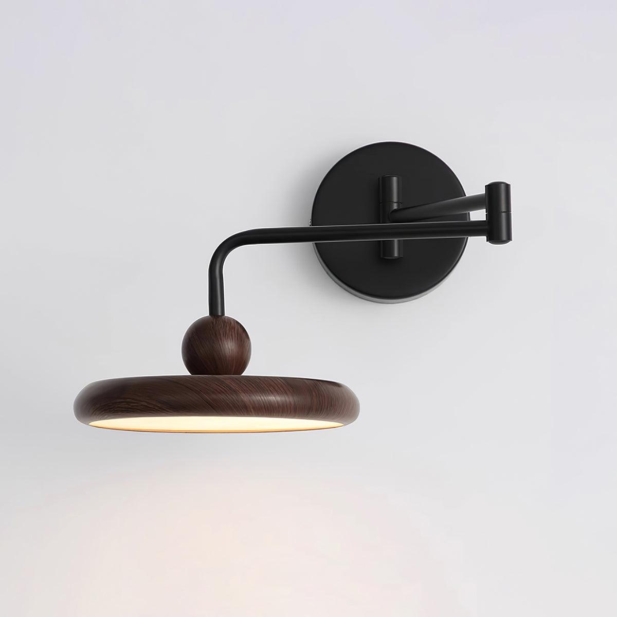 Kenshika Wooden Disc Black Wall Light-Neutral Decor