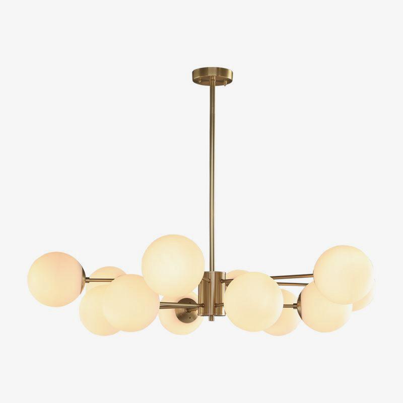 Eshlen Chandelier Brass Opal Glass-Neutral Decor