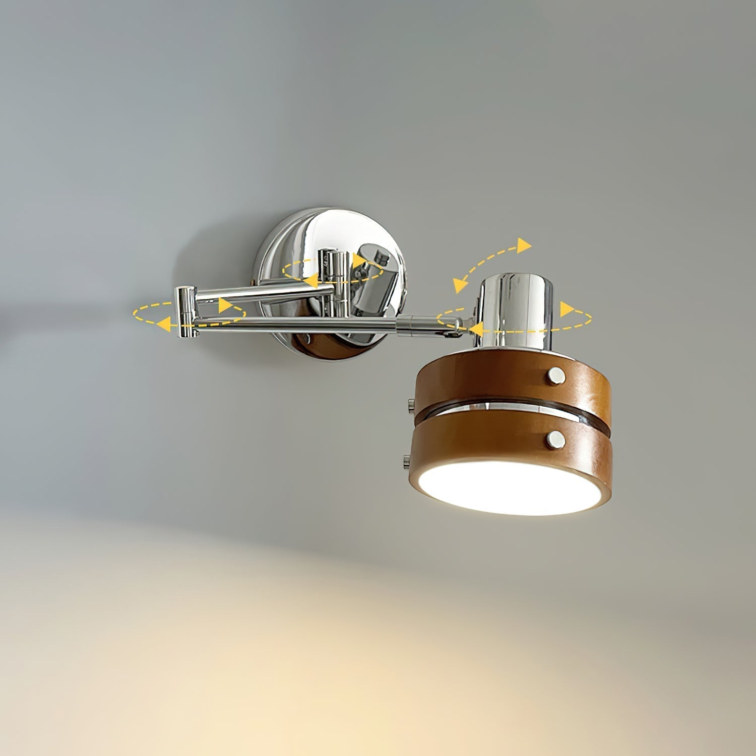 Karry Wall Lamp Wood Adjustable Mid-Century-Neutral Decor