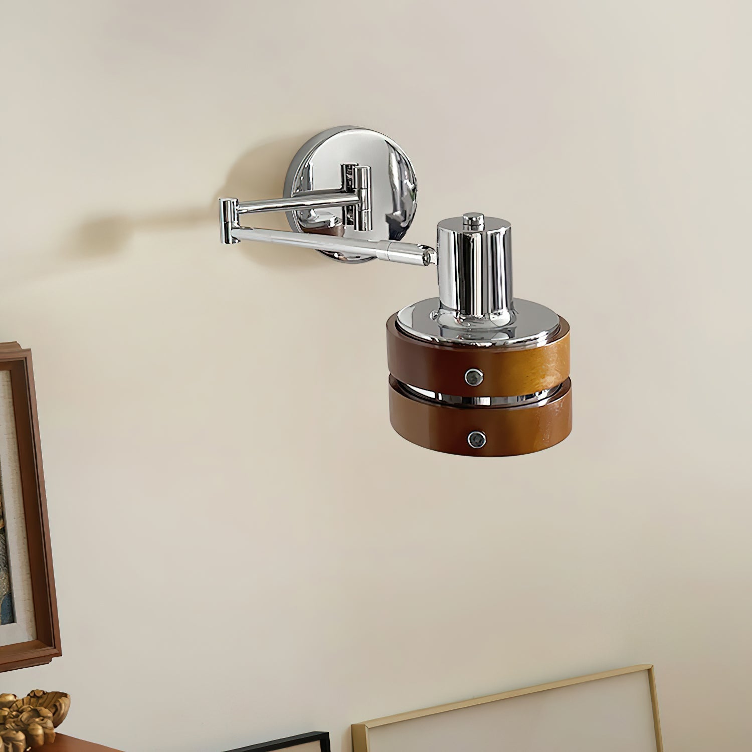 Karry Wall Lamp Wood Adjustable Mid-Century-Neutral Decor