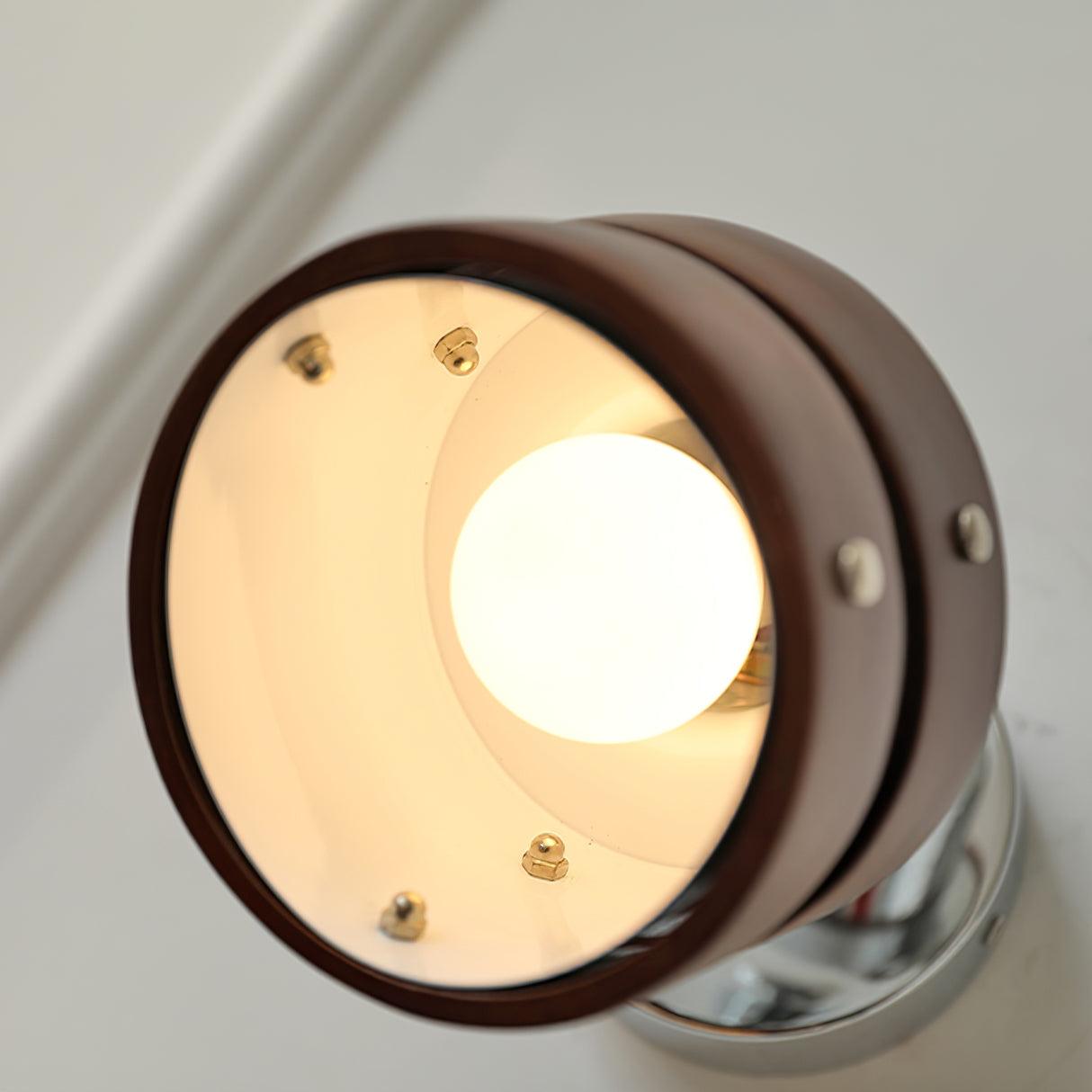 Wall Lamp Metal & Wood Barrel Shade Adjustable Warm Glow