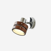 Wall Lamp Metal & Wood Barrel Shade Adjustable Warm Glow