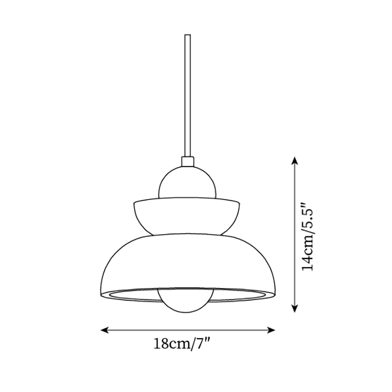 Pendant Lamp Travertine Shade Wood Modern Nordic Beige Walnut