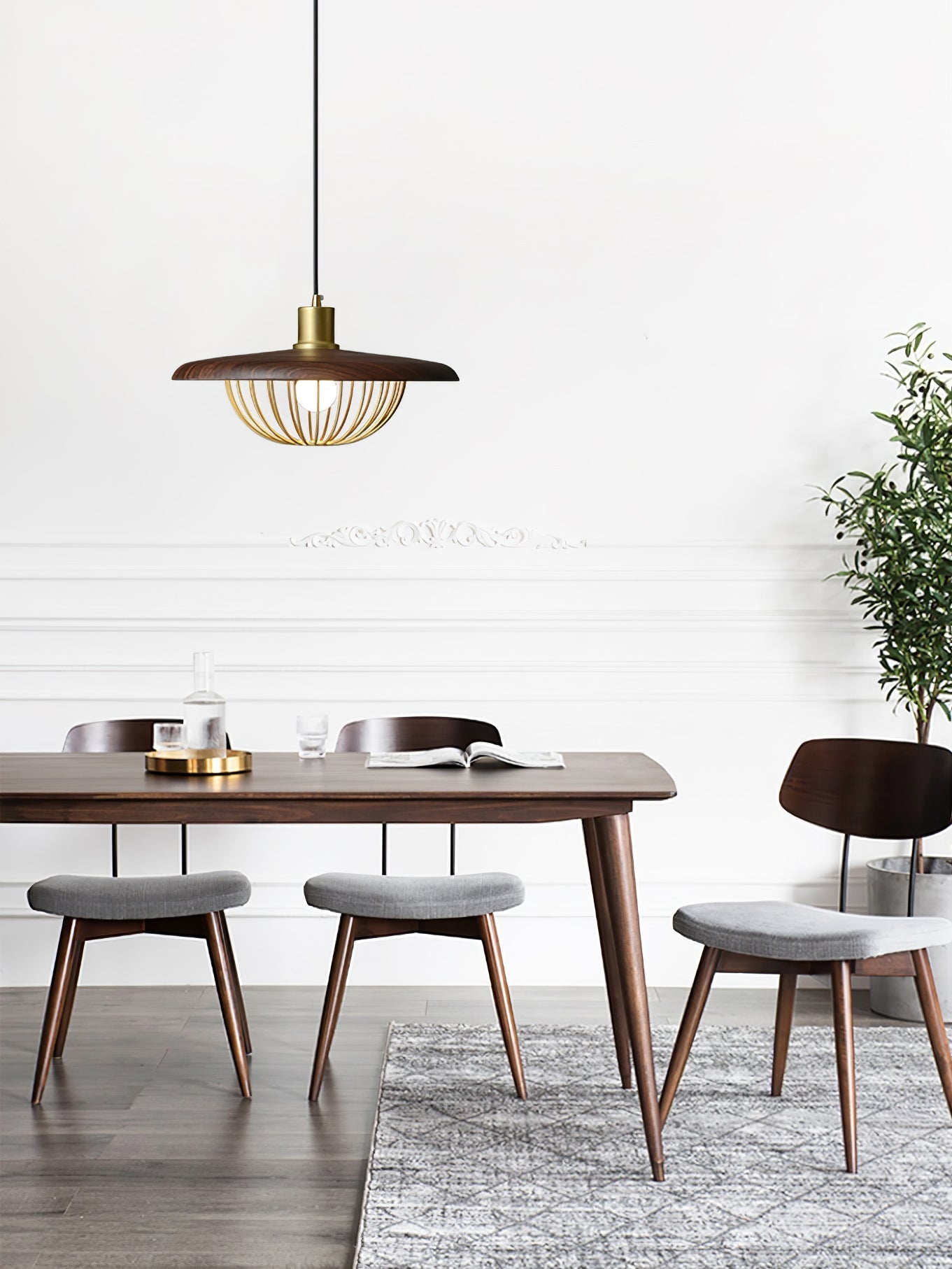 Fyrel Wood Retro Vintage Pendant Lamp-Neutral Decor