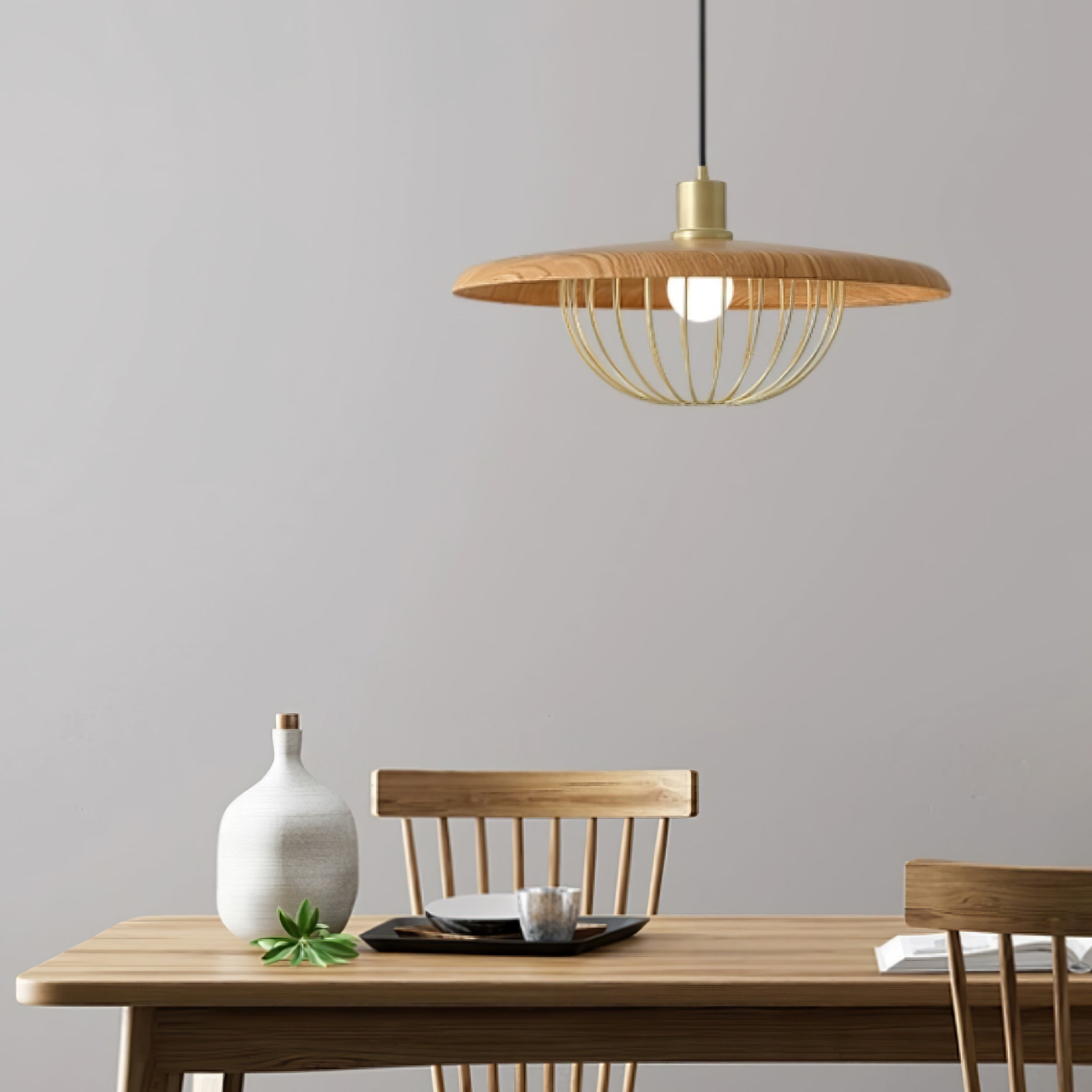Fyrel Wood Retro Vintage Pendant Lamp-Neutral Decor