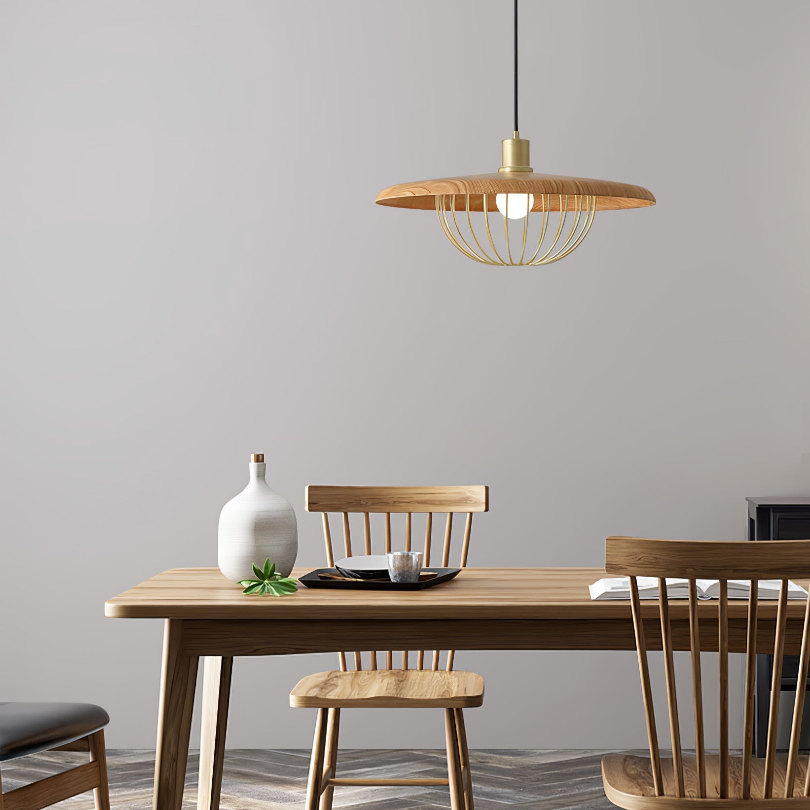 Fyrel Wood Retro Vintage Pendant Lamp-Neutral Decor