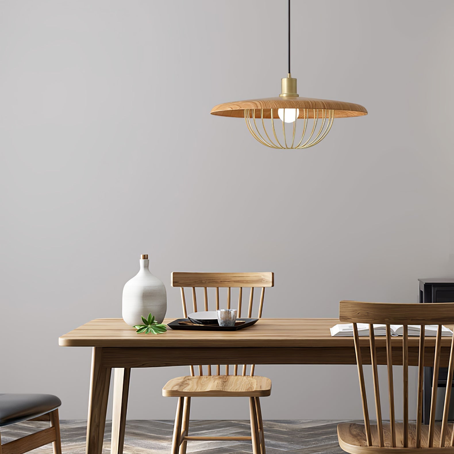 Fyrel Wood Retro Vintage Pendant Lamp-Neutral Decor