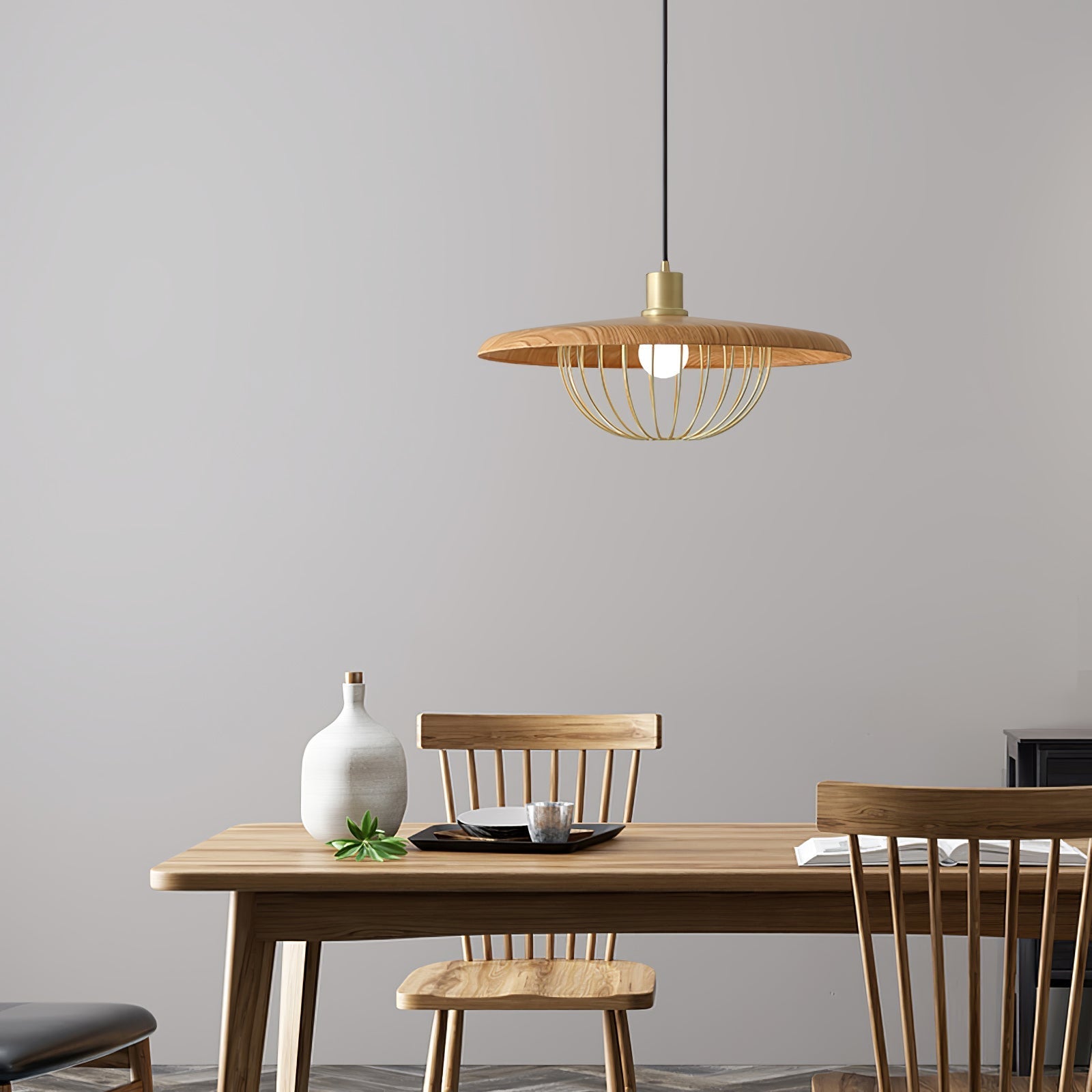 Fyrel Wood Retro Vintage Pendant Lamp-Neutral Decor
