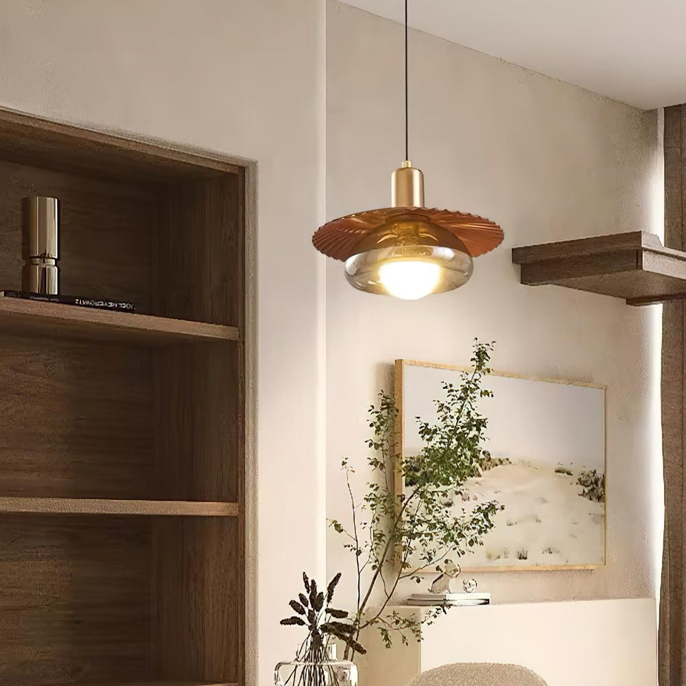Elysor Brass and Glass Pendant Lamp