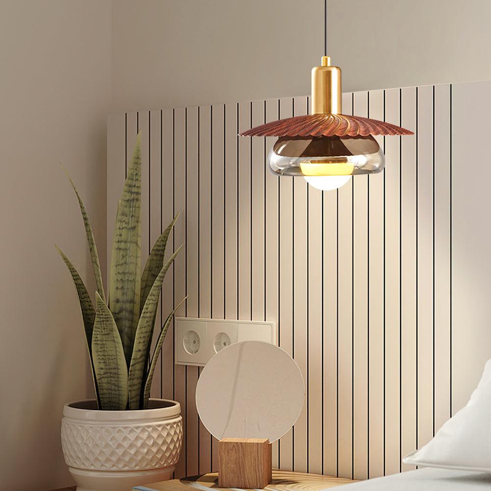 Elysor Brass and Glass Pendant Lamp