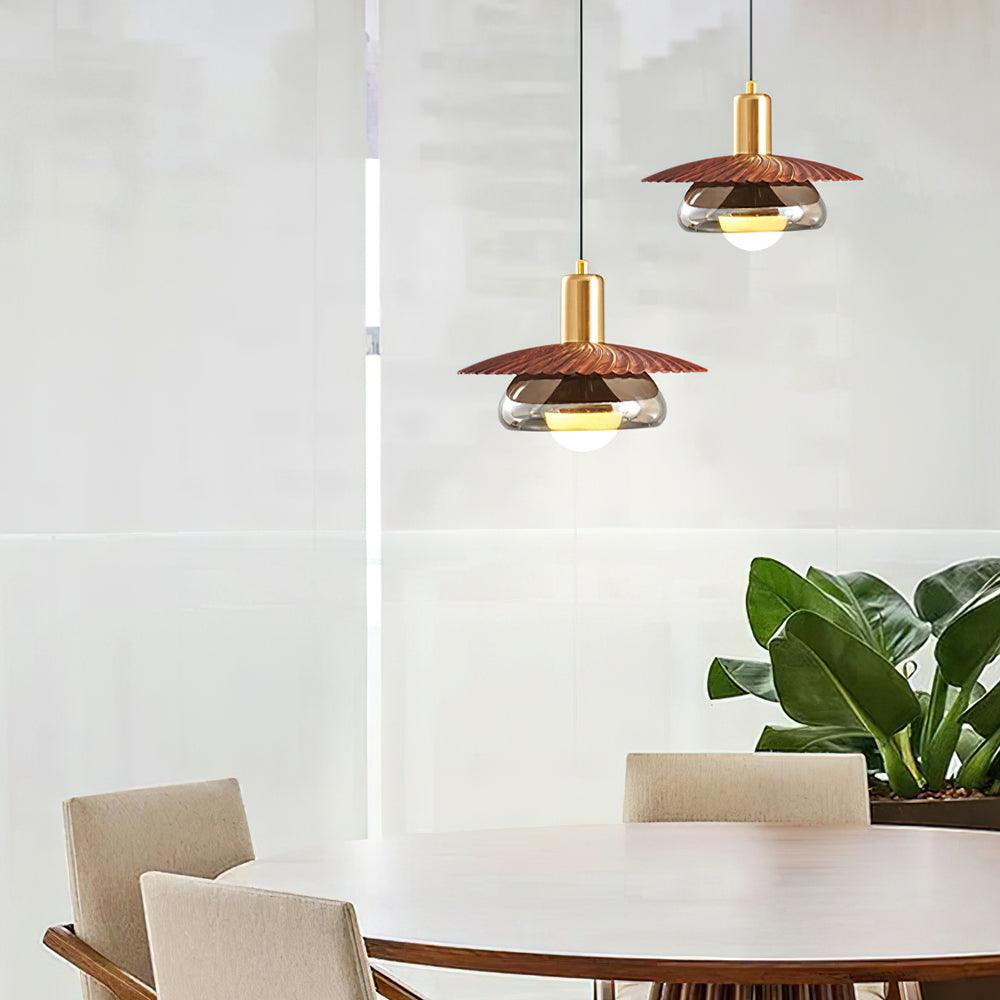 Elysor Brass and Glass Pendant Lamp