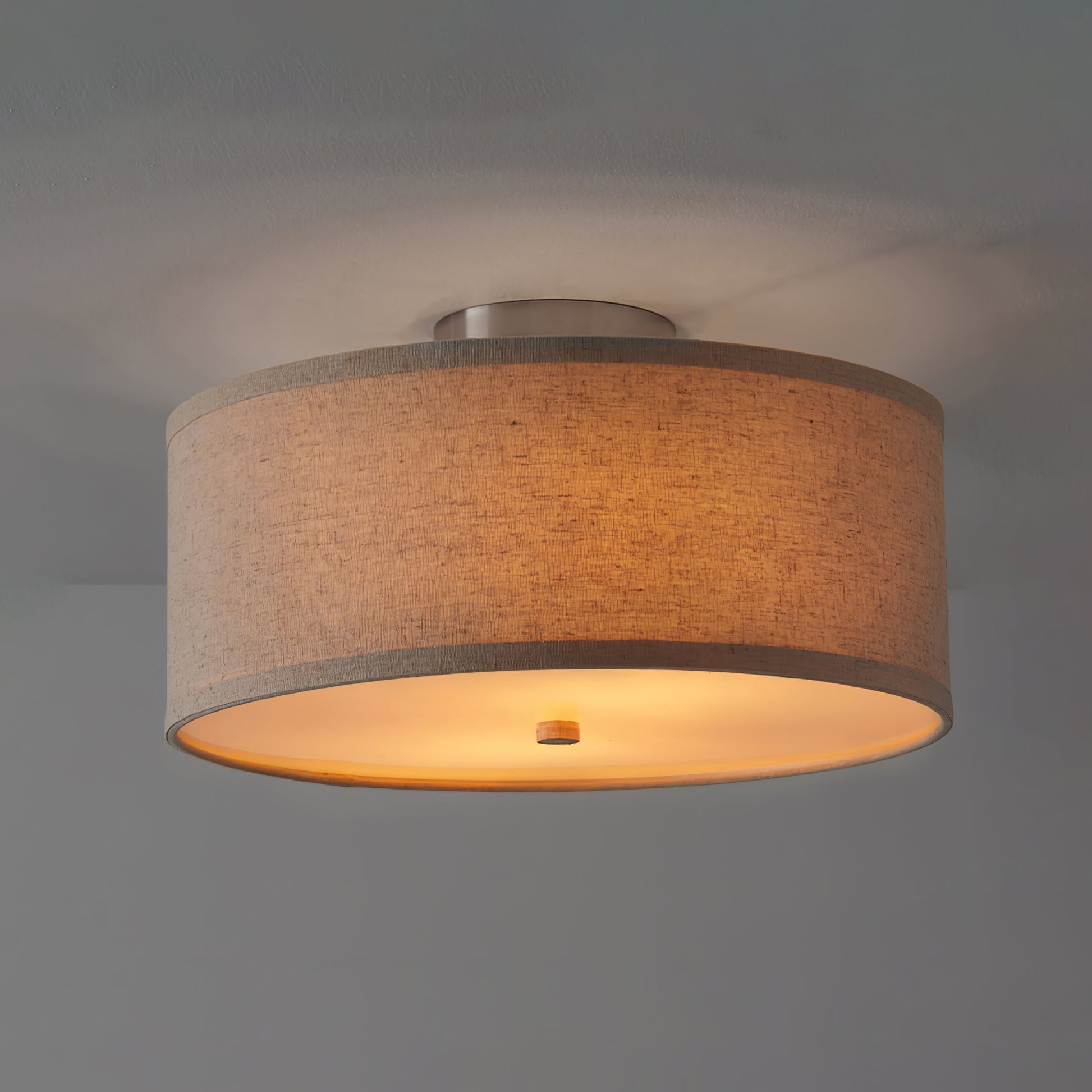 Qilvo Ceiling Light Linen Shade Simple Elegant-Neutral Decor