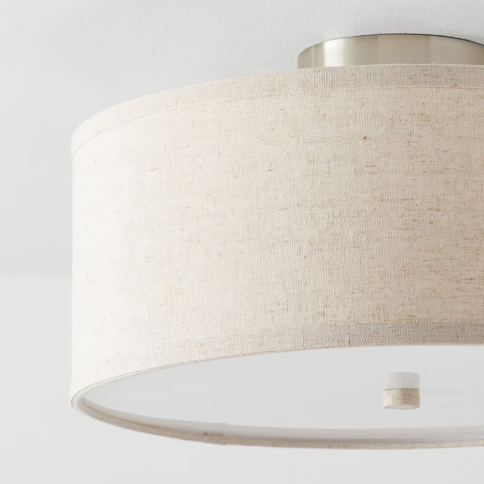 Qilvo Ceiling Light Linen Shade Simple Elegant-Neutral Decor