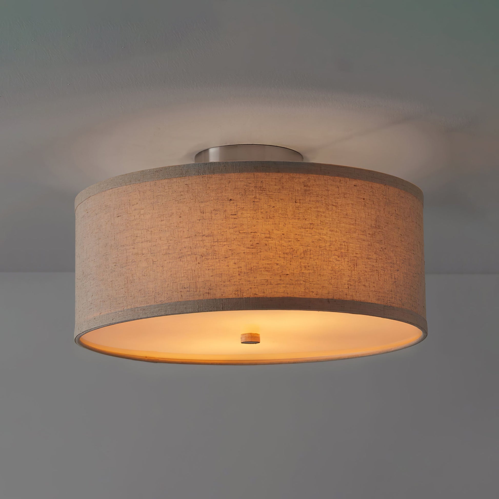 Qilvo Ceiling Light Linen Shade Simple Elegant-Neutral Decor