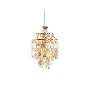 Katinka Pendant Light with cascading capiz shells in a gold finish.