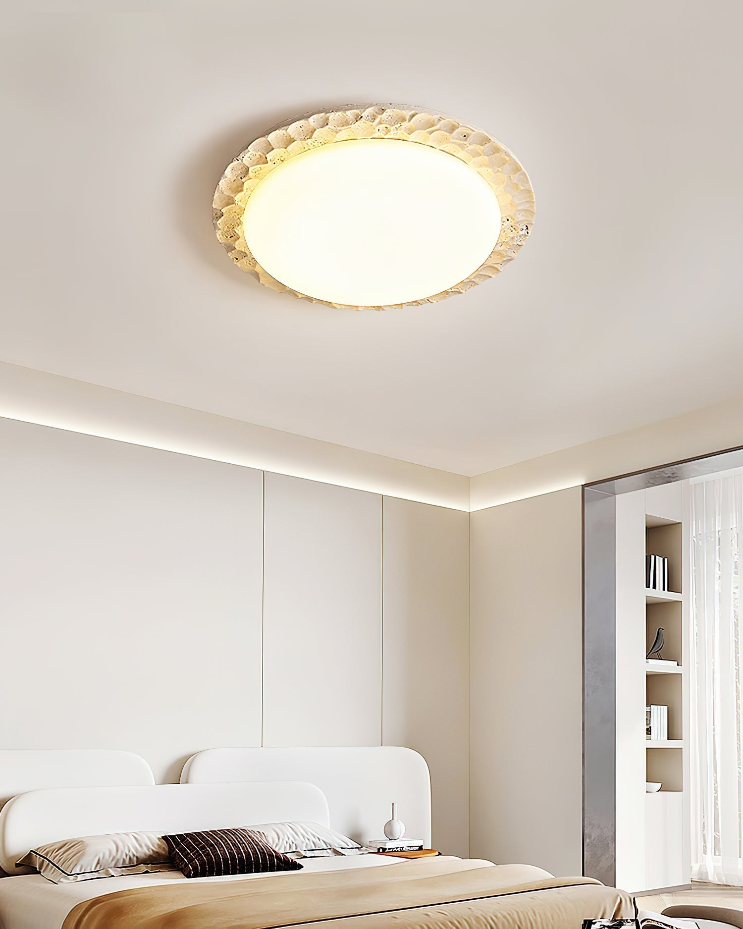 Ritta Travertine Canopy Ceiling Light