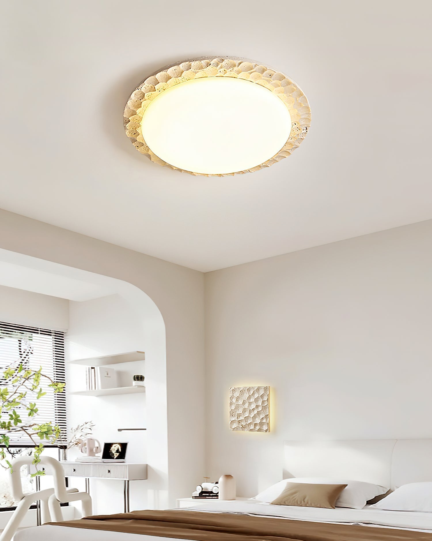Ritta Travertine Canopy Ceiling Light