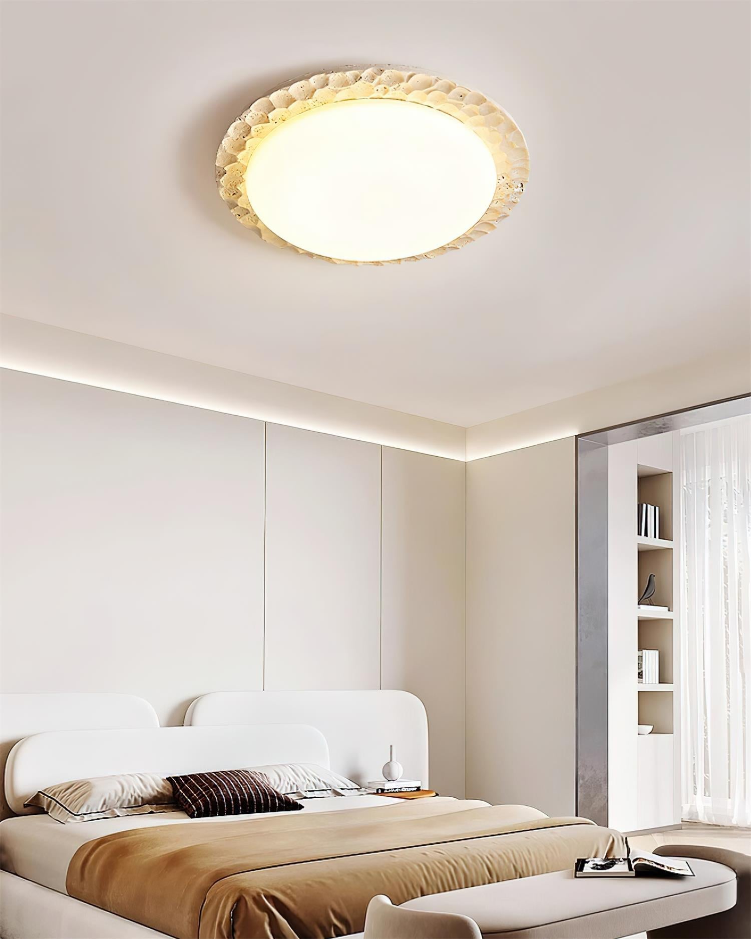Ritta Travertine Canopy Ceiling Light