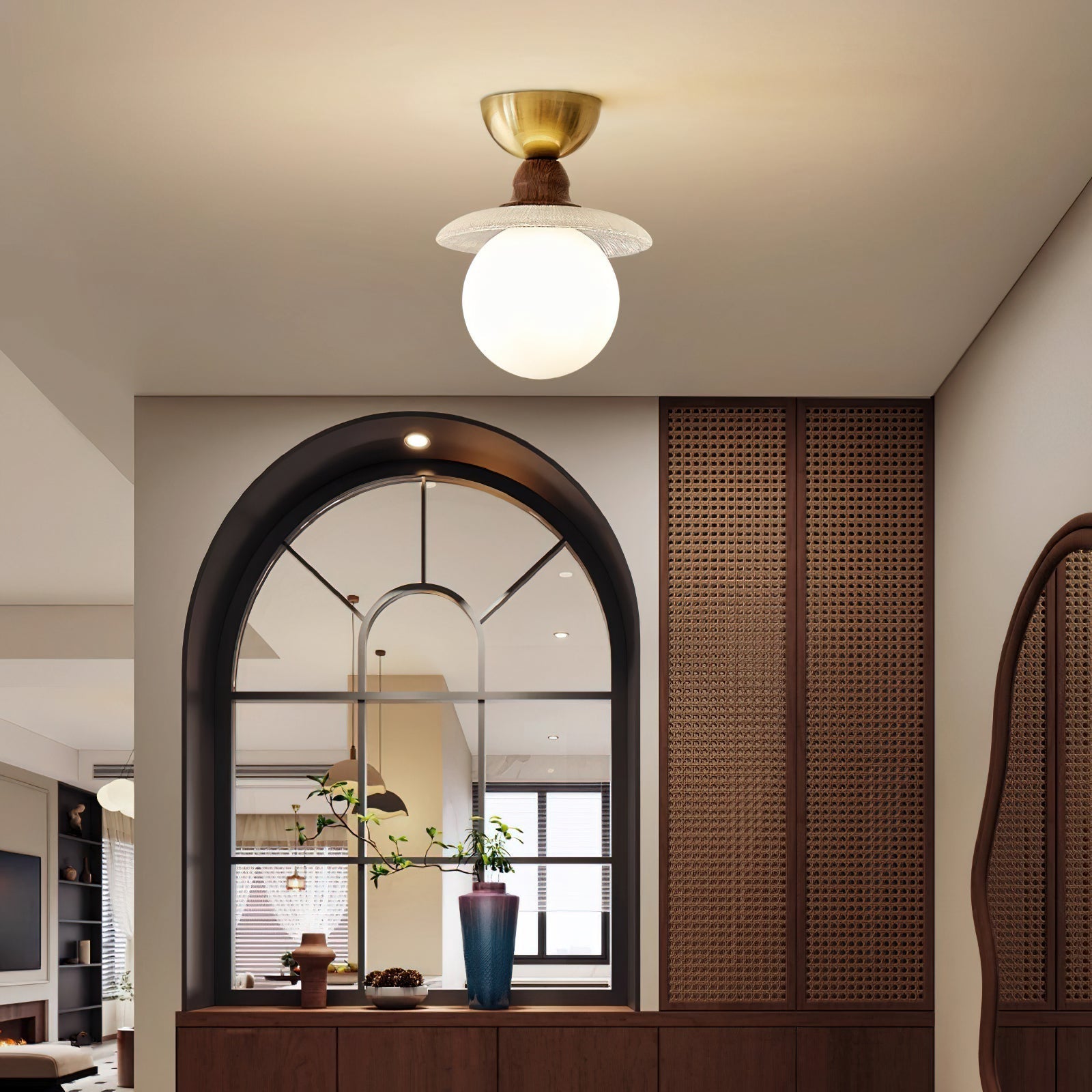 Kaydan Ceiling Lamp installed in a modern living room.