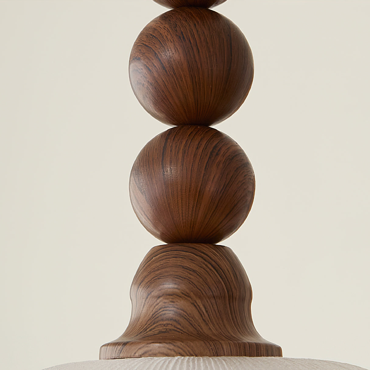 Angled view from below of the white Kaydan Pendant Lamp.