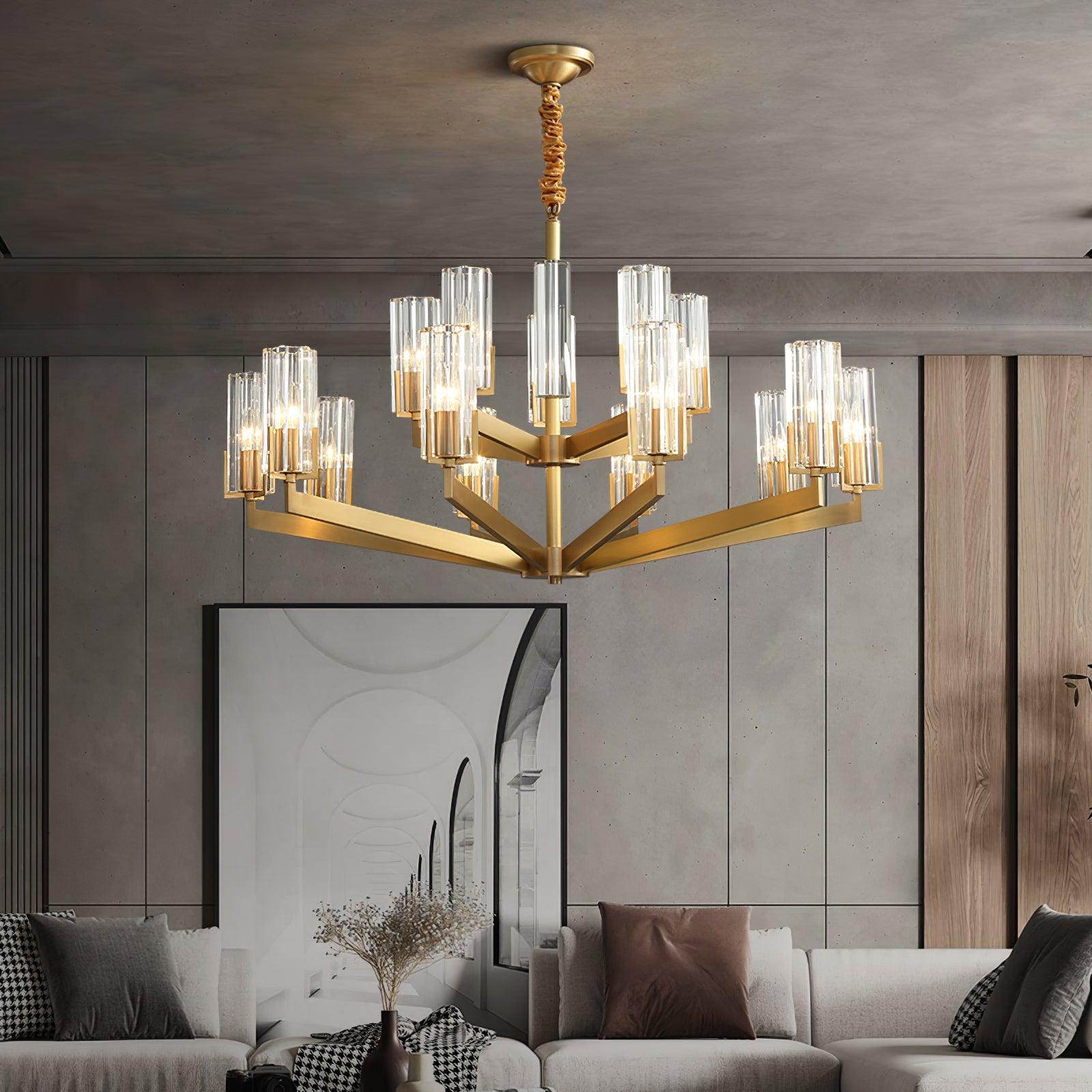 Lustra Chandelier Brass Glass Modern-Neutral Decor
