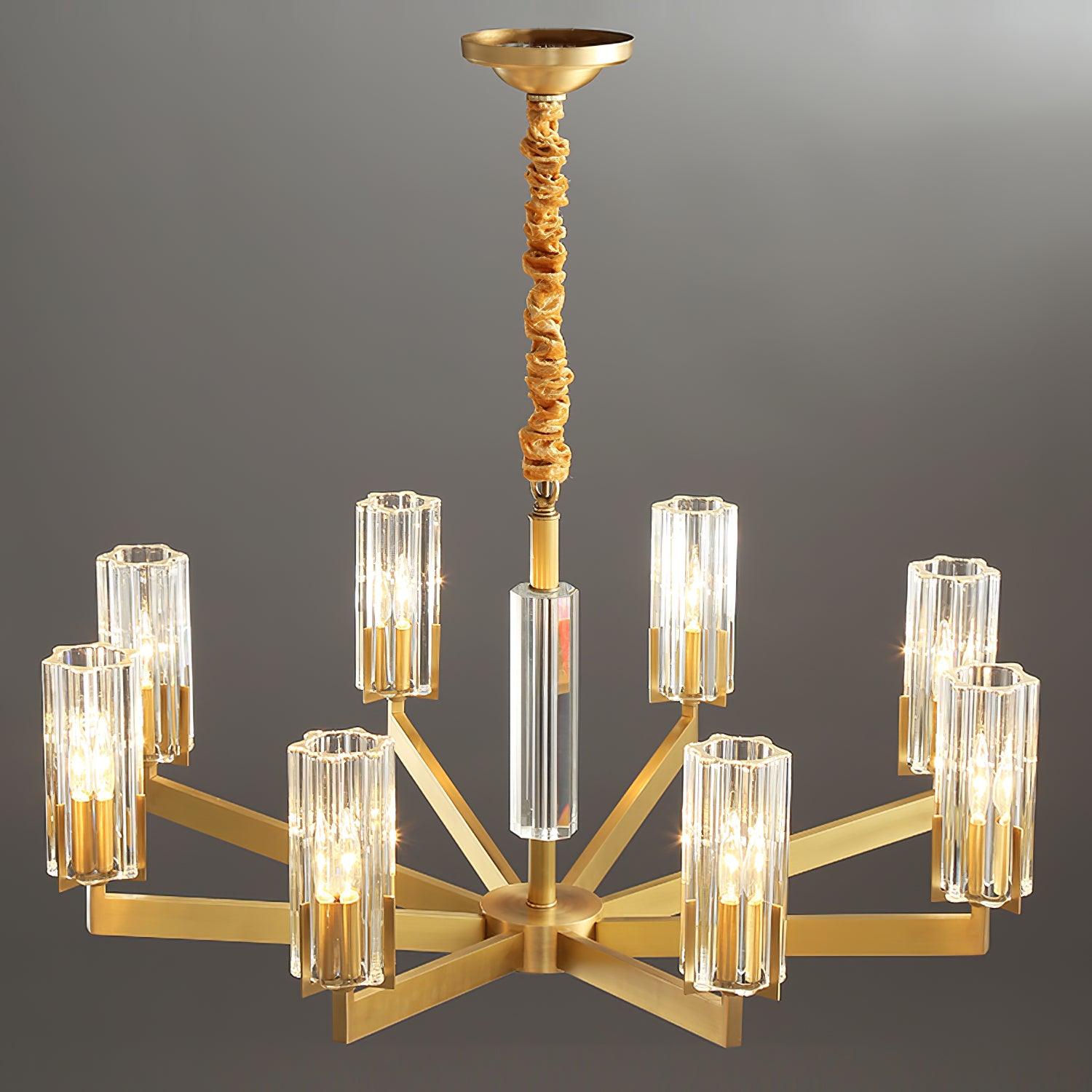 Lustra Chandelier Brass Glass Modern-Neutral Decor