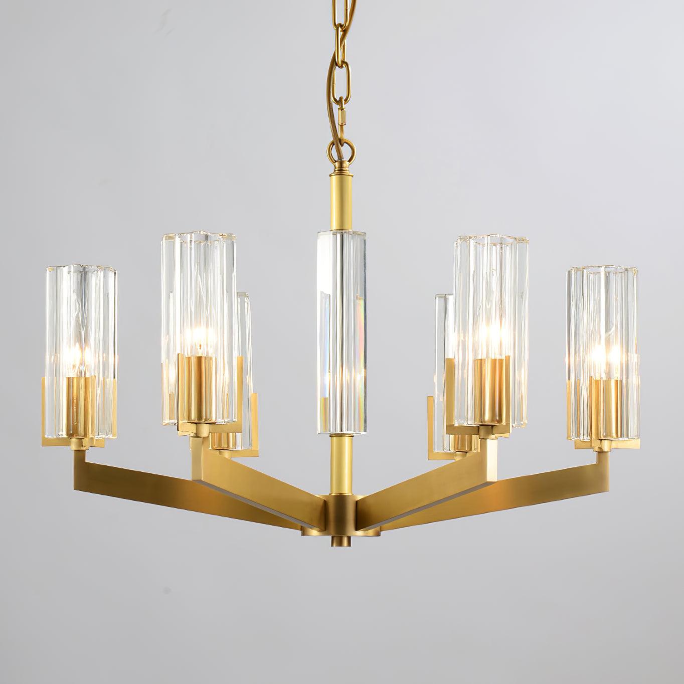 Lustra Chandelier Brass Glass Modern-Neutral Decor