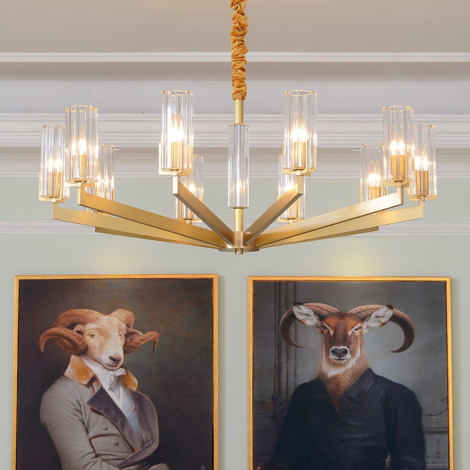 Lustra Chandelier Brass Glass Modern-Neutral Decor