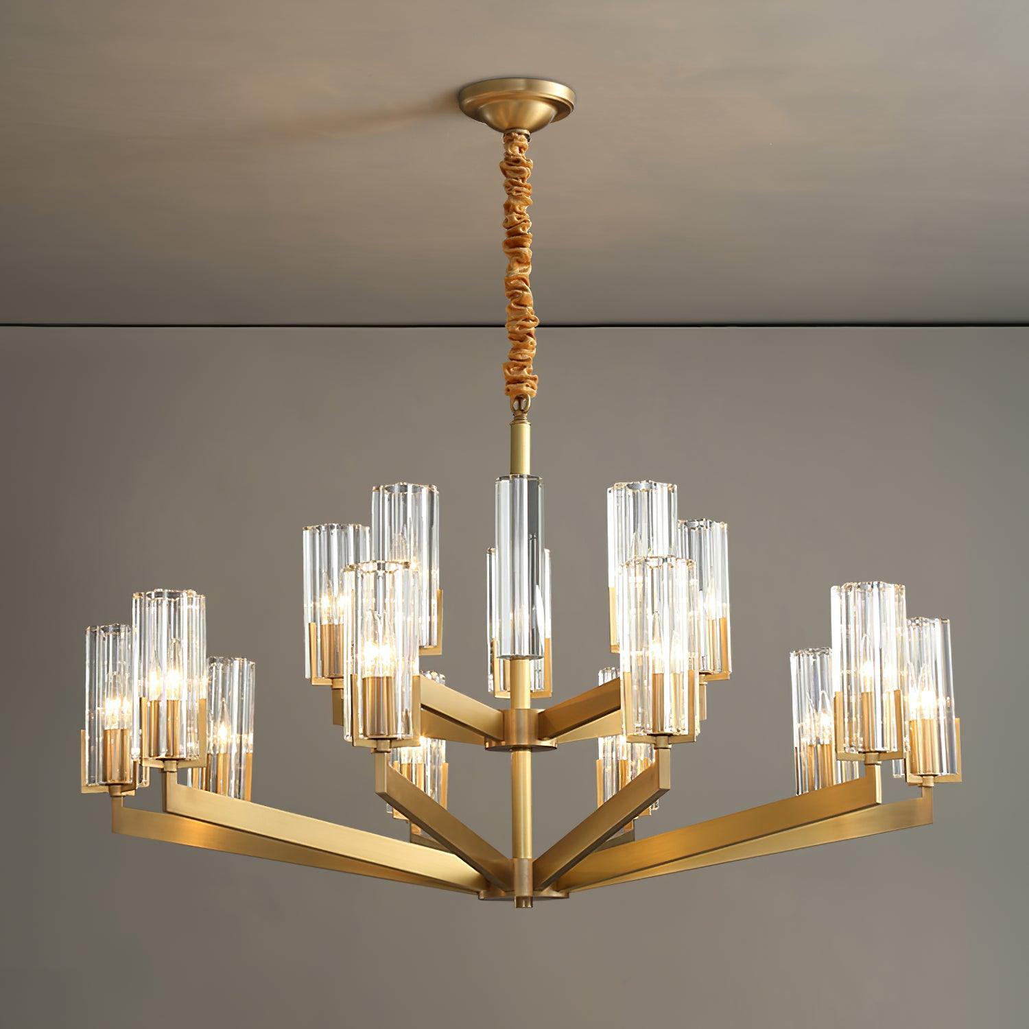 Lustra Chandelier Brass Glass Modern-Neutral Decor