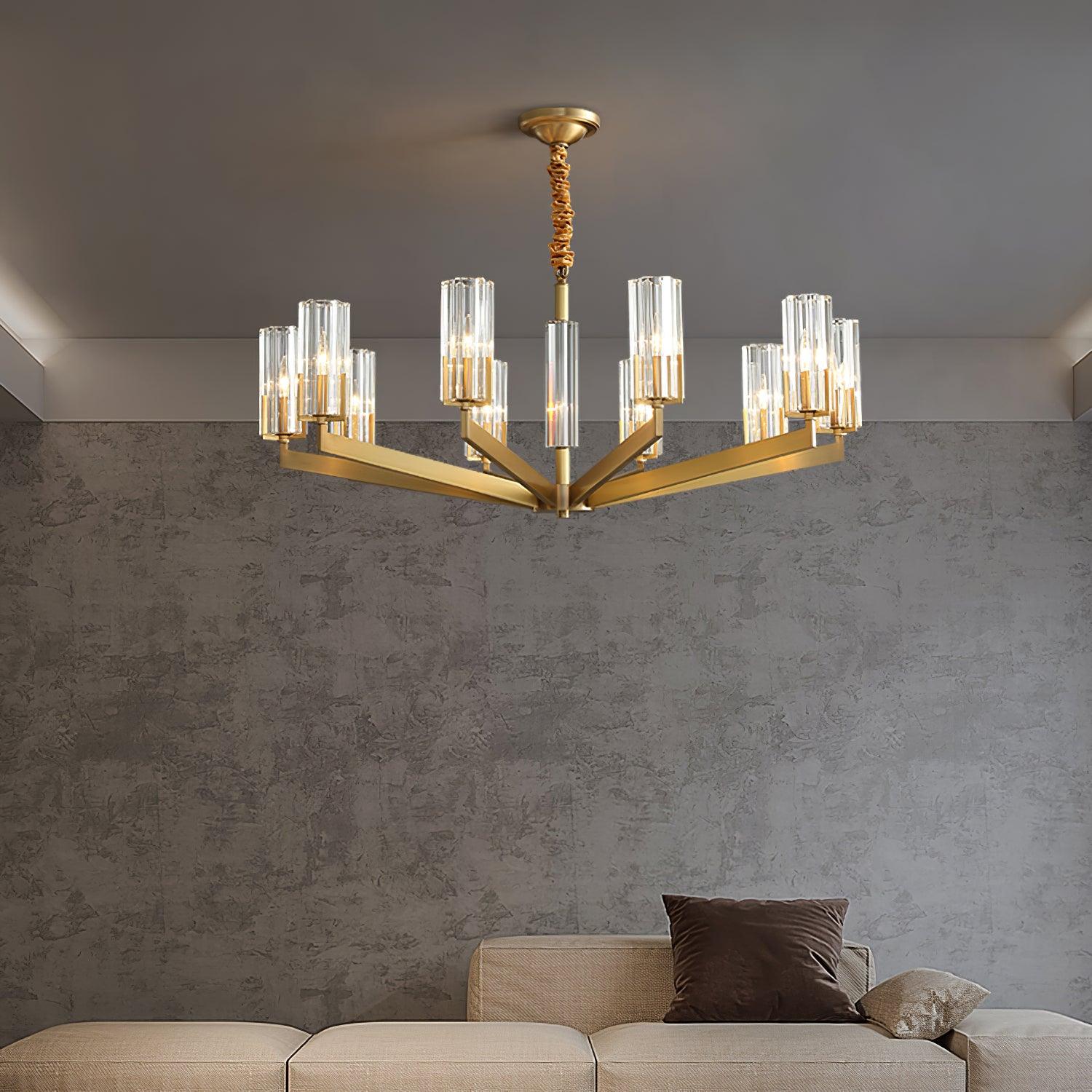 Lustra Chandelier Brass Glass Modern-Neutral Decor