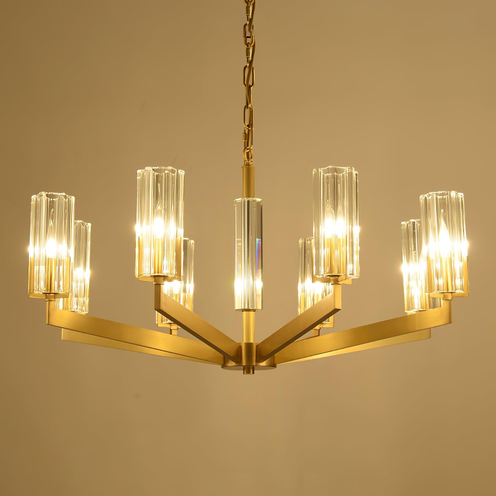 Lustra Chandelier Brass Glass Modern-Neutral Decor