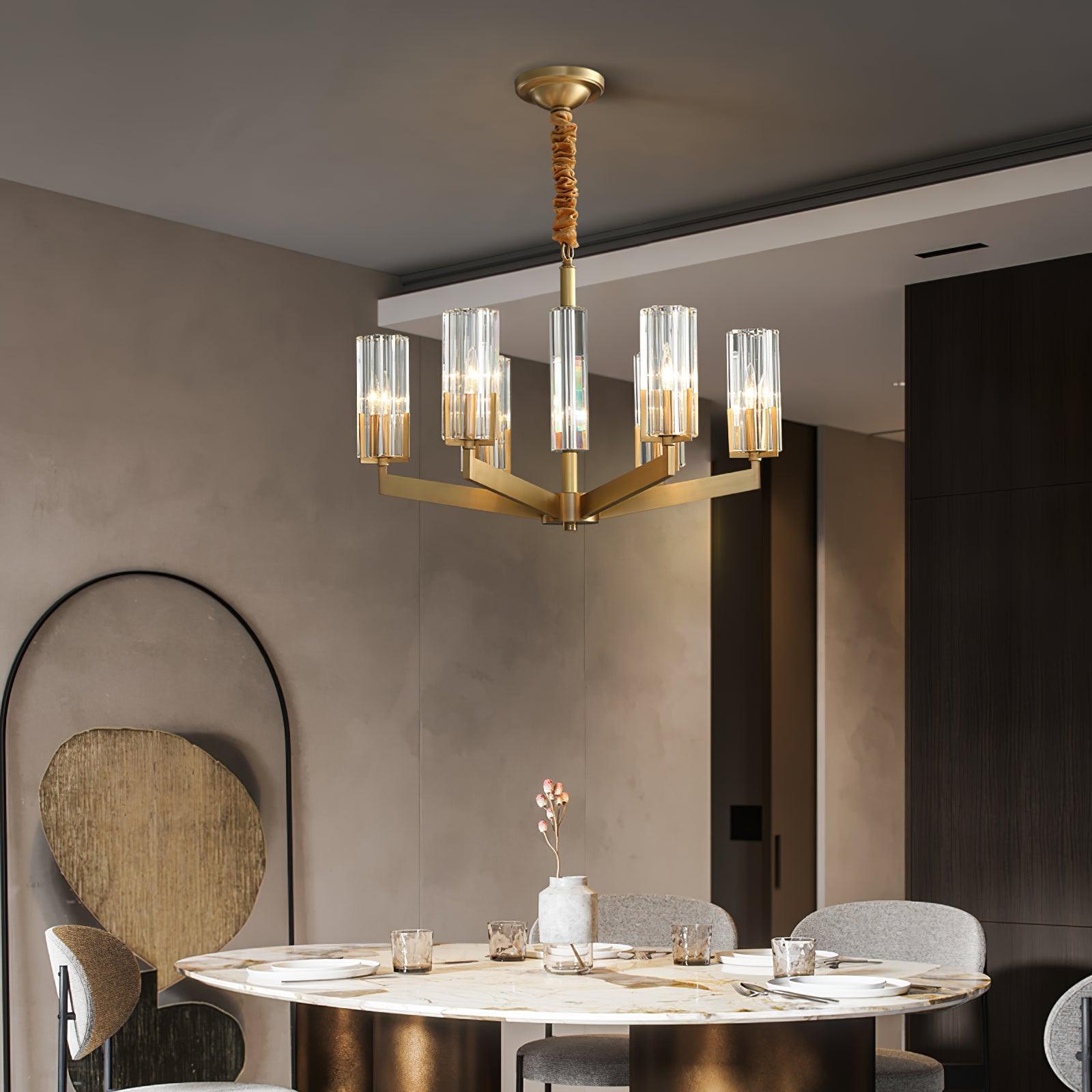 Lustra Chandelier Brass Glass Modern-Neutral Decor