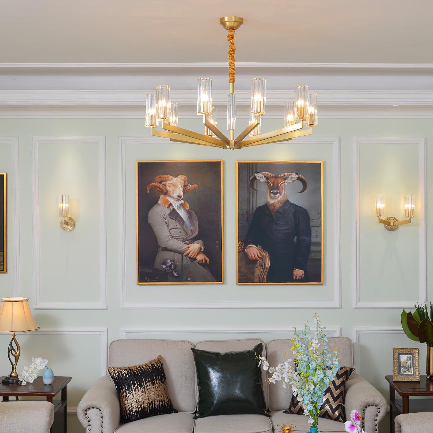 Lustra Chandelier Brass Glass Modern-Neutral Decor