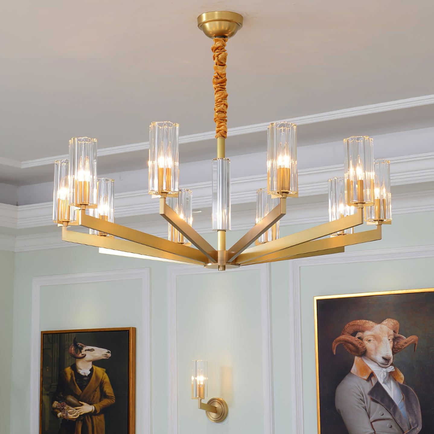 Lustra Chandelier Brass Glass Modern-Neutral Decor