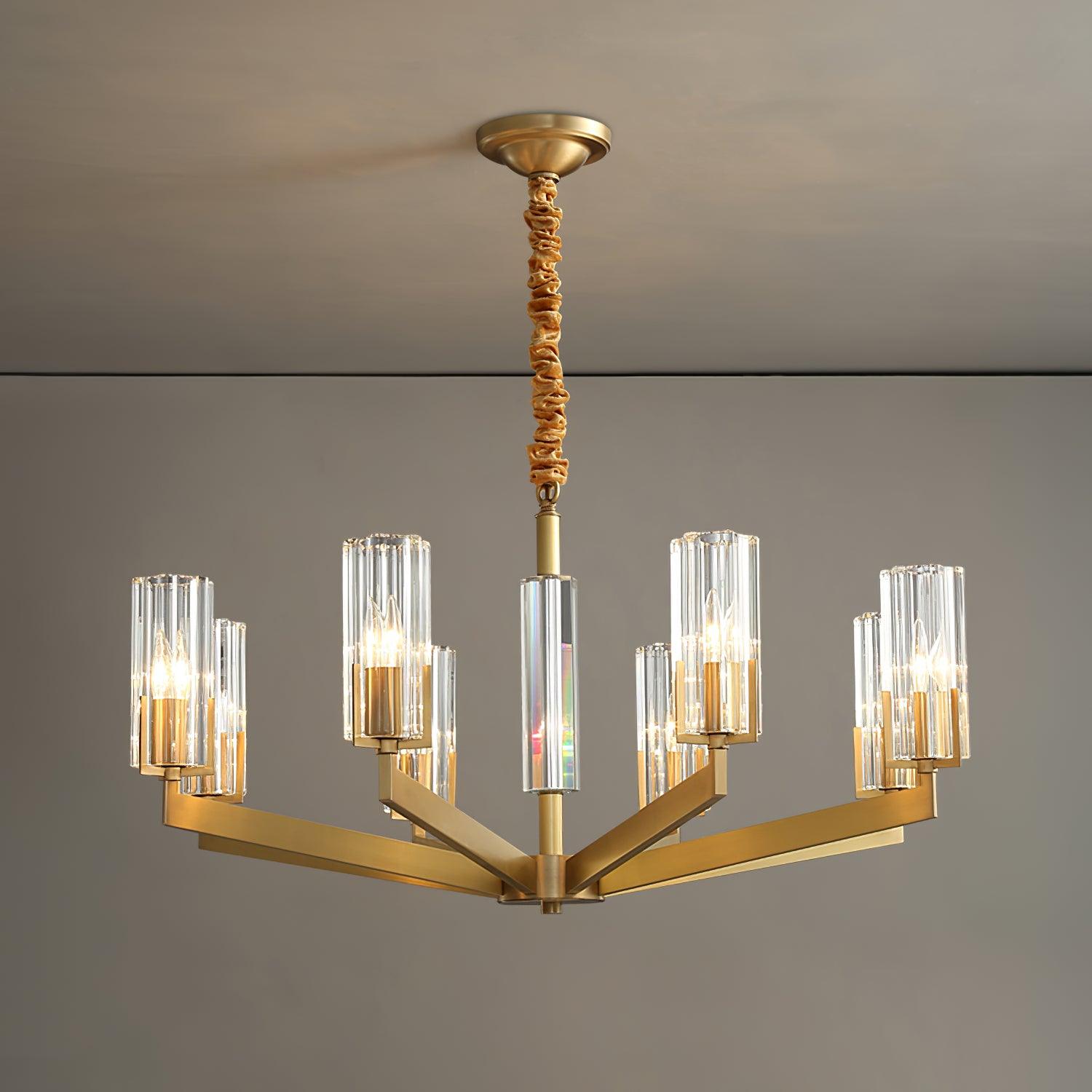 Lustra Chandelier Brass Glass Modern-Neutral Decor
