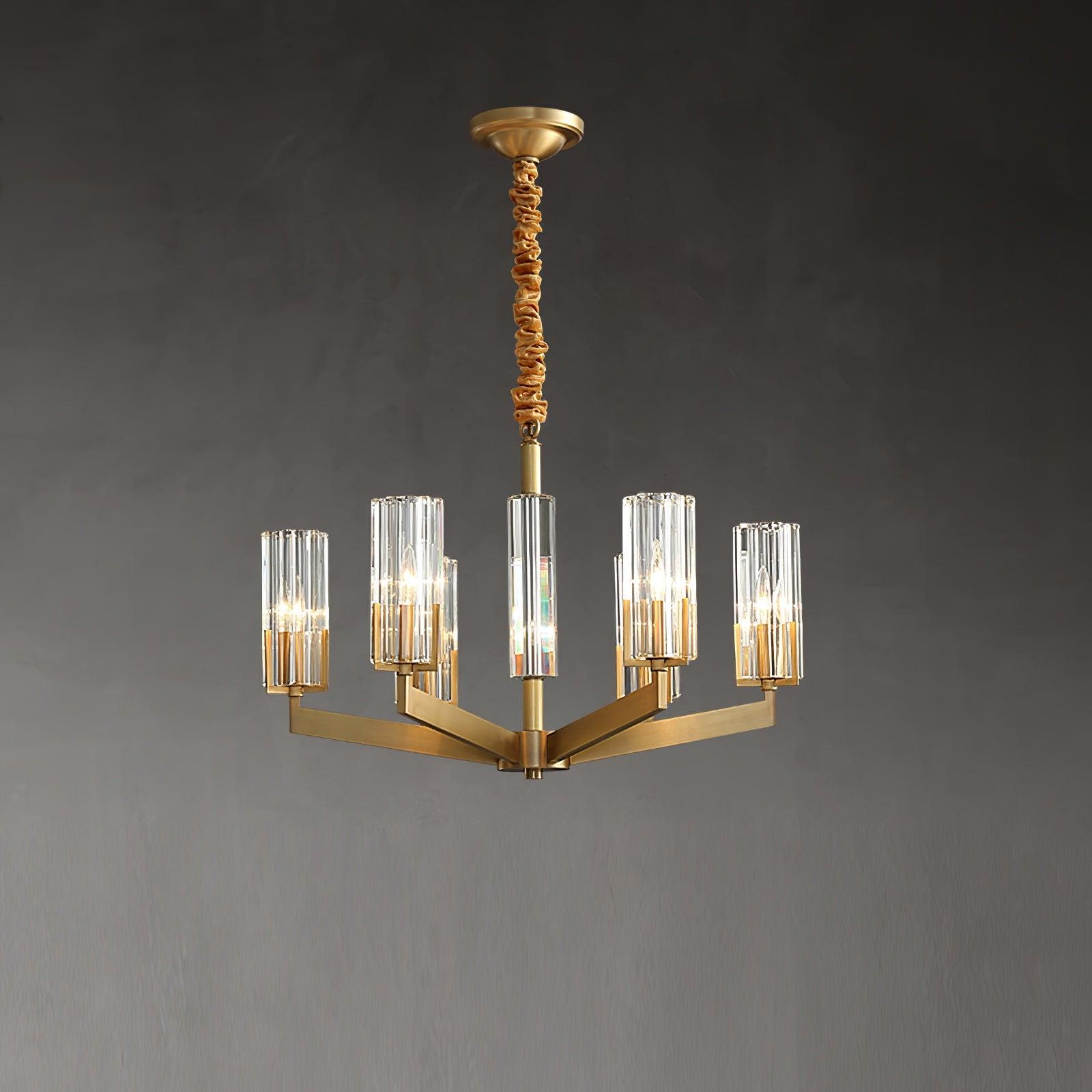 Lustra Chandelier Brass Glass Modern-Neutral Decor