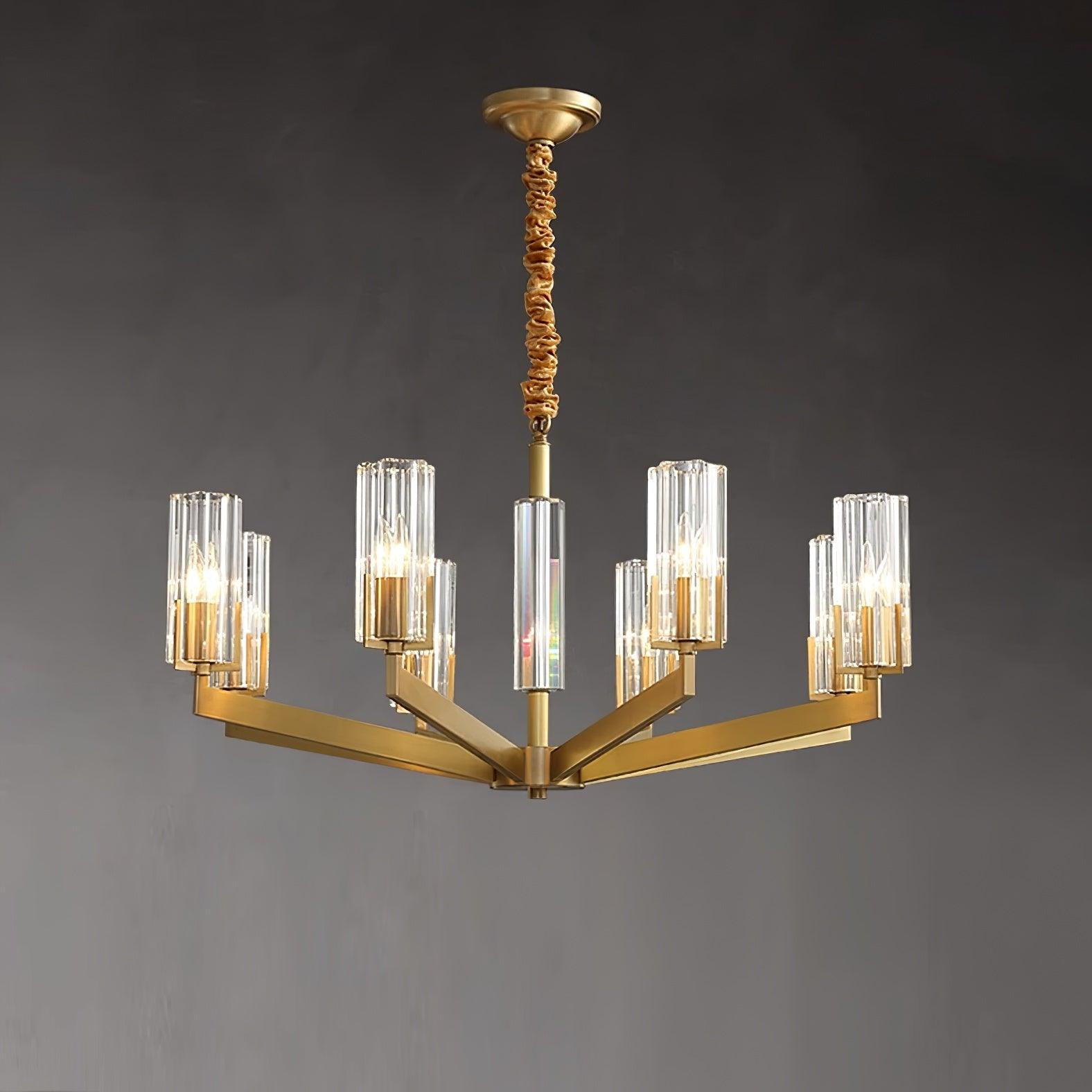 Lustra Chandelier Brass Glass Modern-Neutral Decor