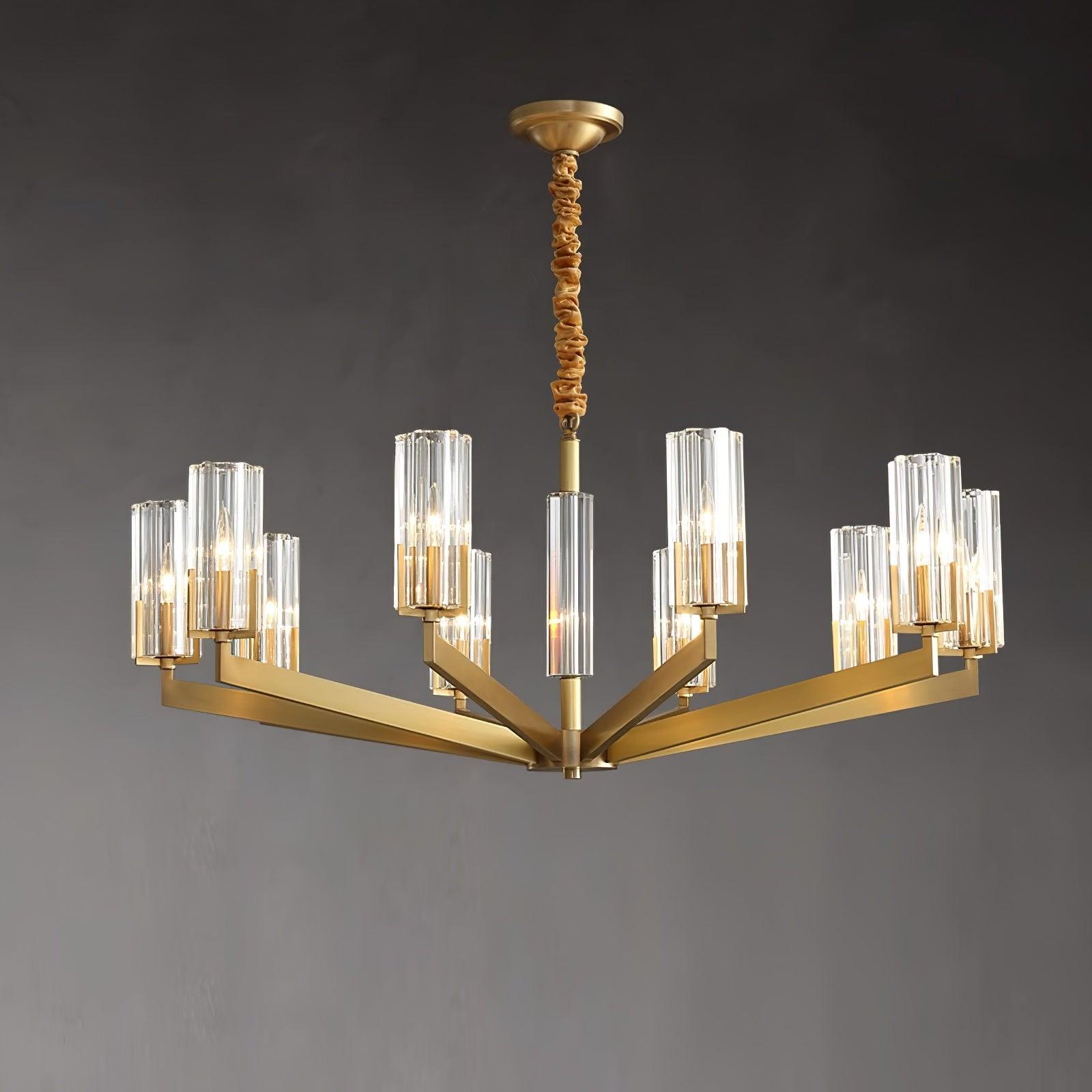 Lustra Chandelier Brass Glass Modern-Neutral Decor
