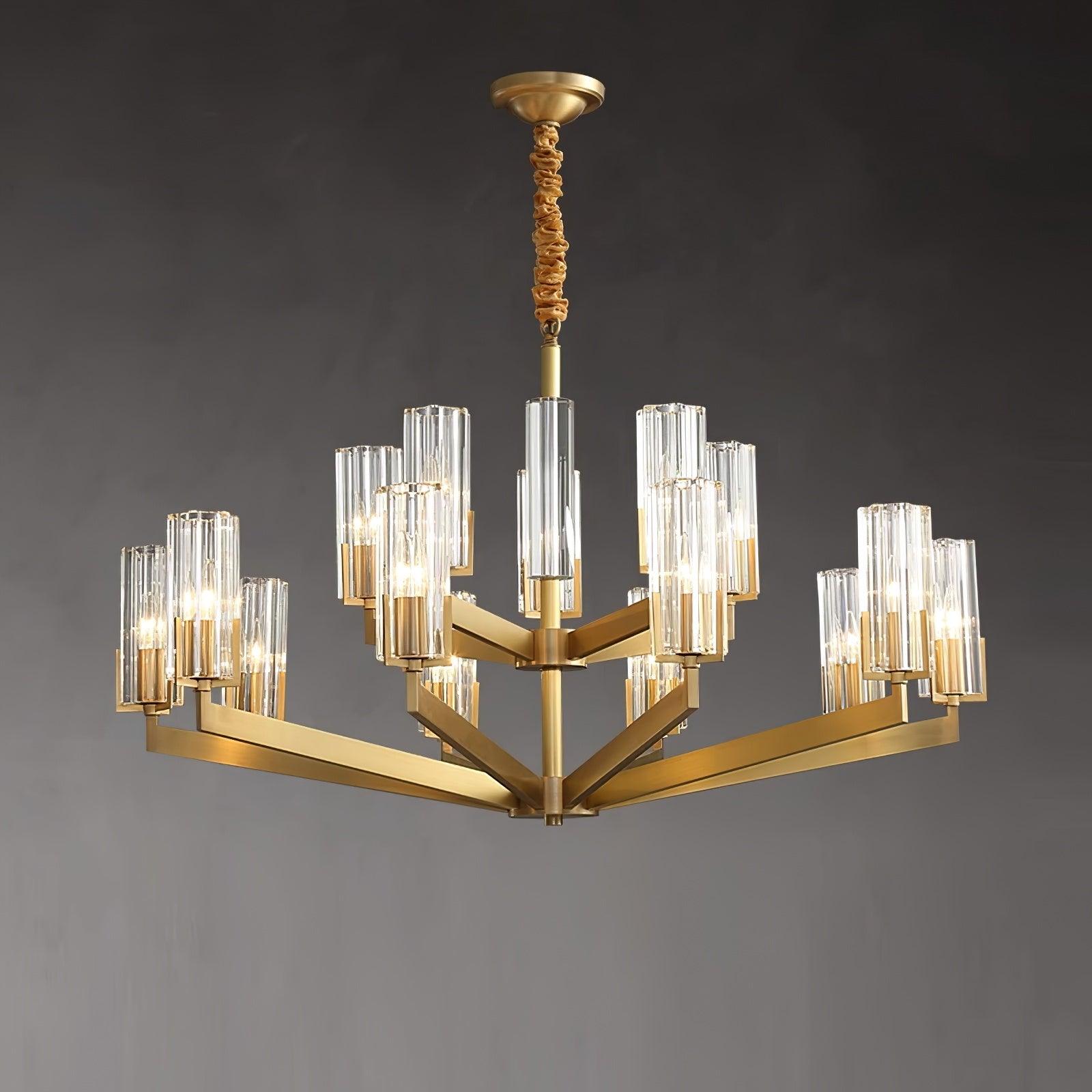 Lustra Chandelier Brass Glass Modern-Neutral Decor
