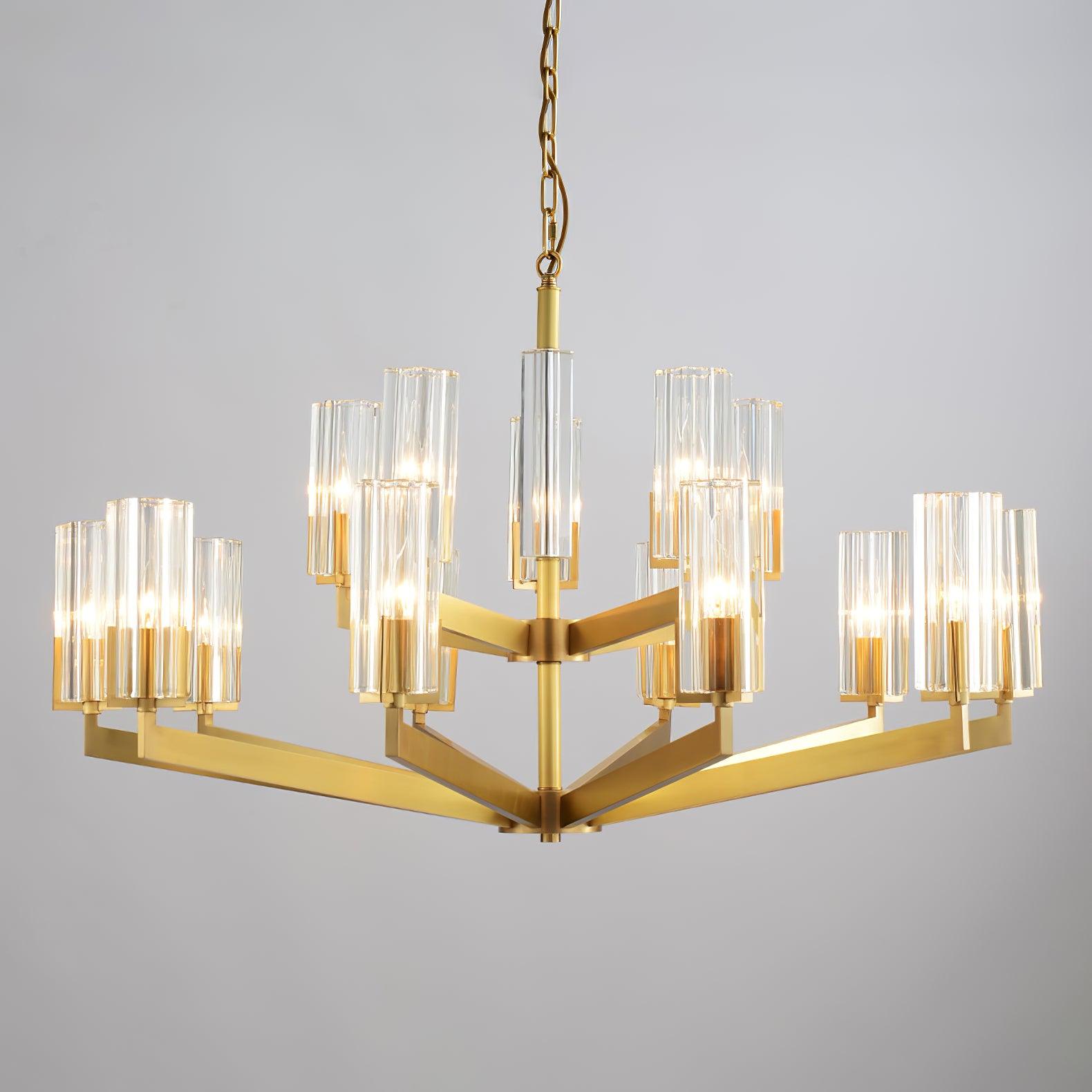 Lustra Chandelier Brass Glass Modern-Neutral Decor