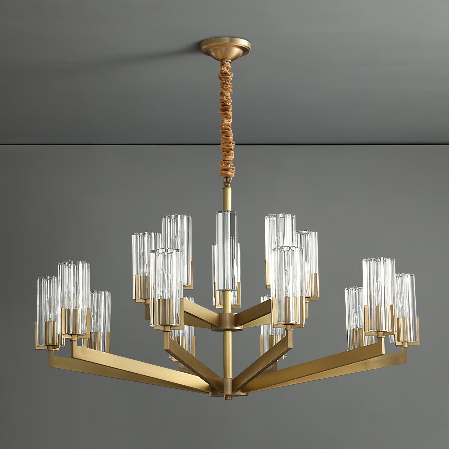 Lustra Chandelier Brass Glass Modern-Neutral Decor