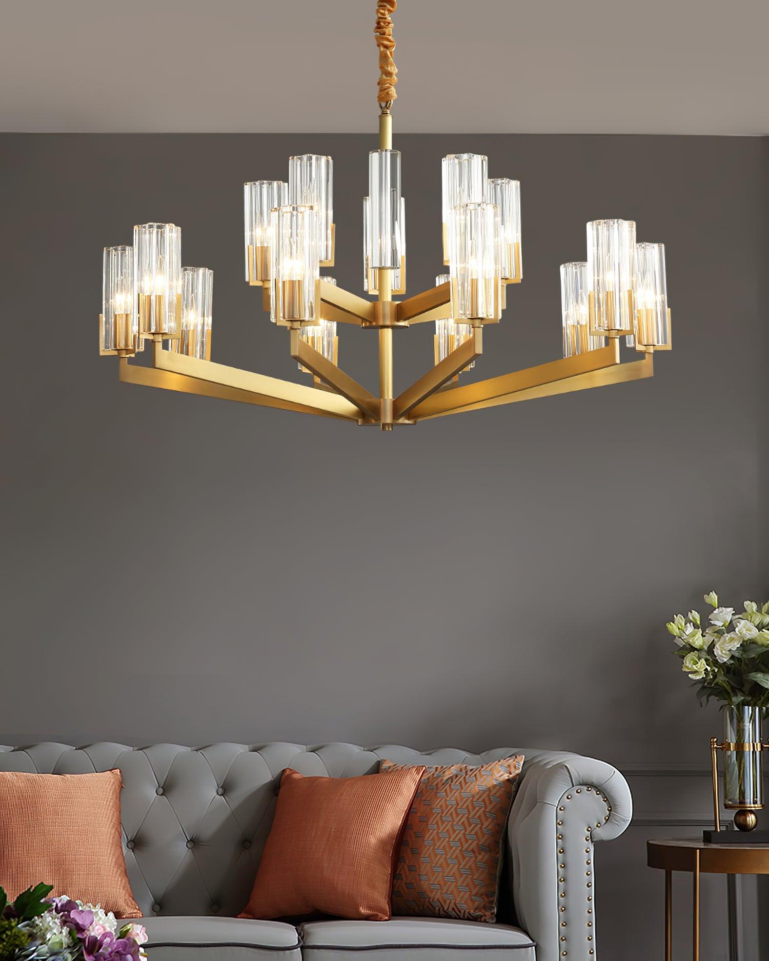 Lustra Chandelier Brass Glass Modern-Neutral Decor
