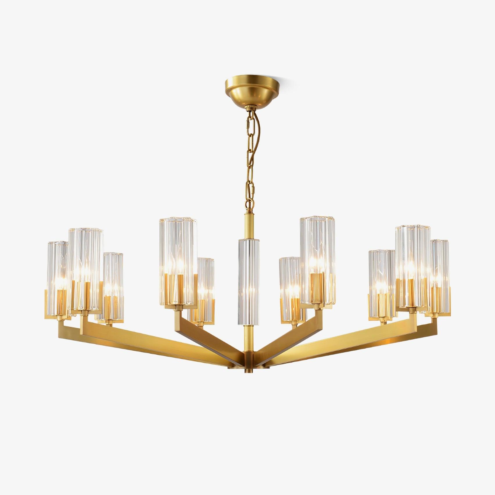 Lustra Chandelier Brass Glass Modern-Neutral Decor