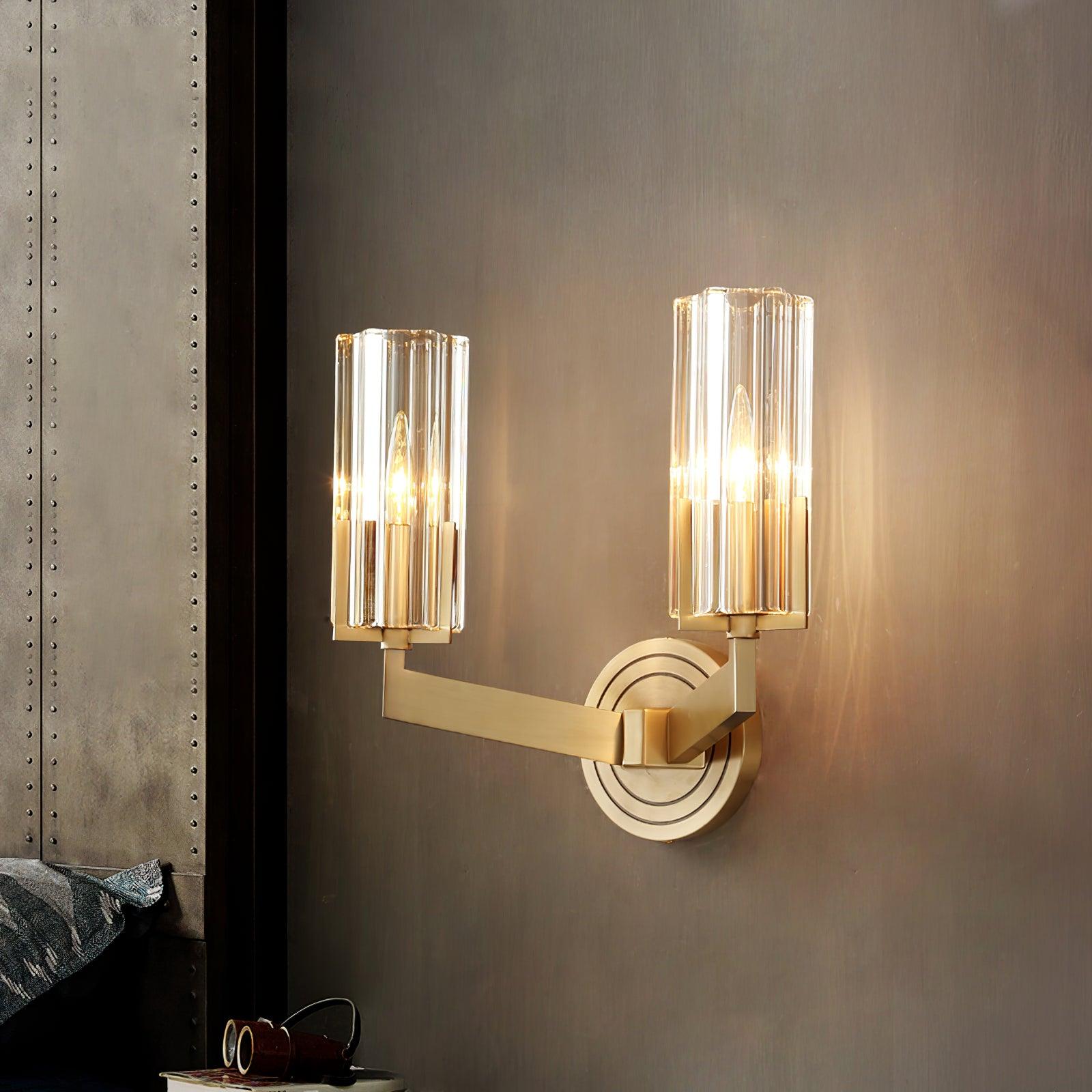 Coen Premium Elegance Brass Glass Wall Lamp-Neutral Decor