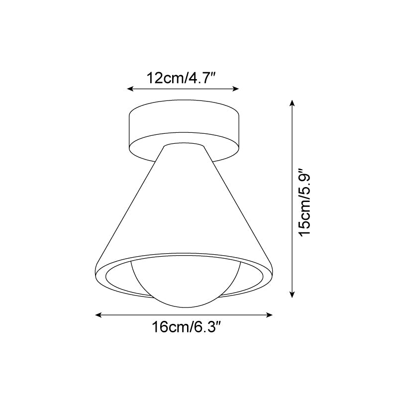 Hudon Travertine Cone Flush Mount Ceiling Light