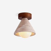 Hudon Travertine Cone Flush Mount Ceiling Light