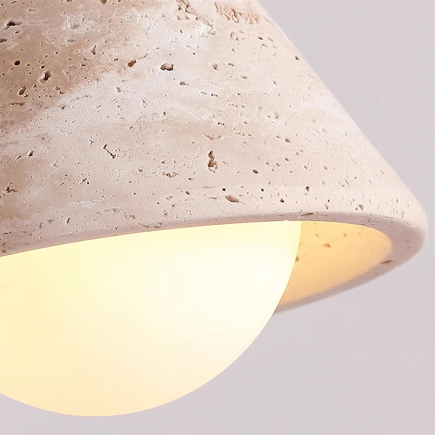 Hudon Travertine Cone Flush Mount Ceiling Light