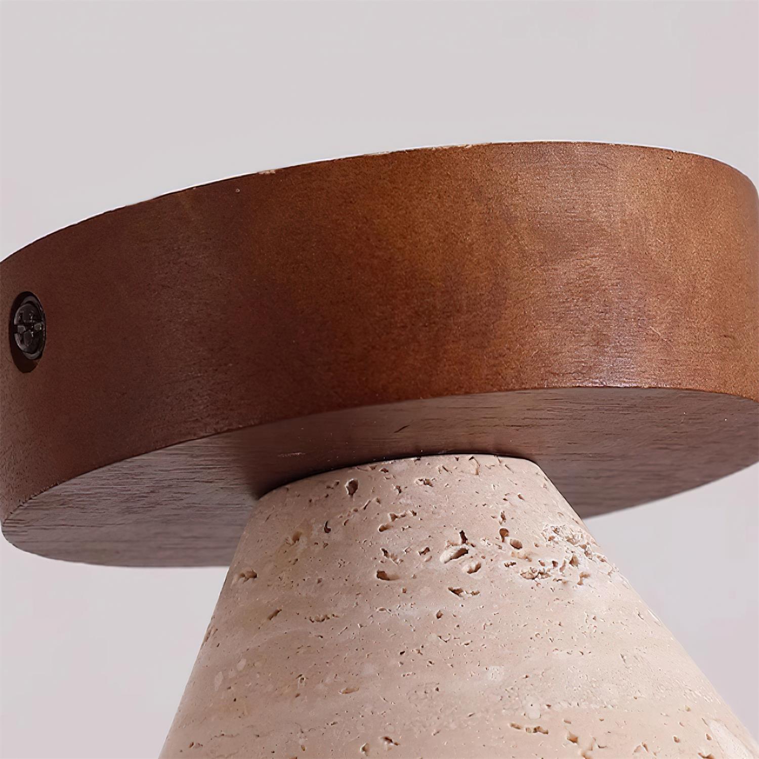 Hudon Travertine Cone Flush Mount Ceiling Light