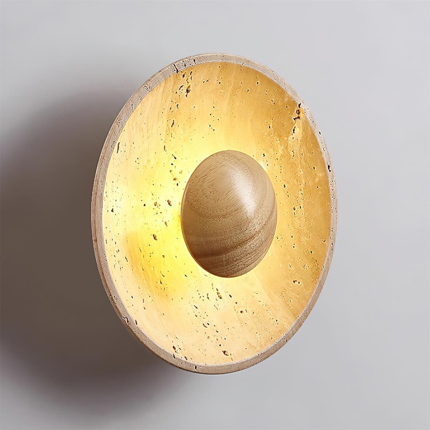 Gionne Wood & Travertine Wall Lamp