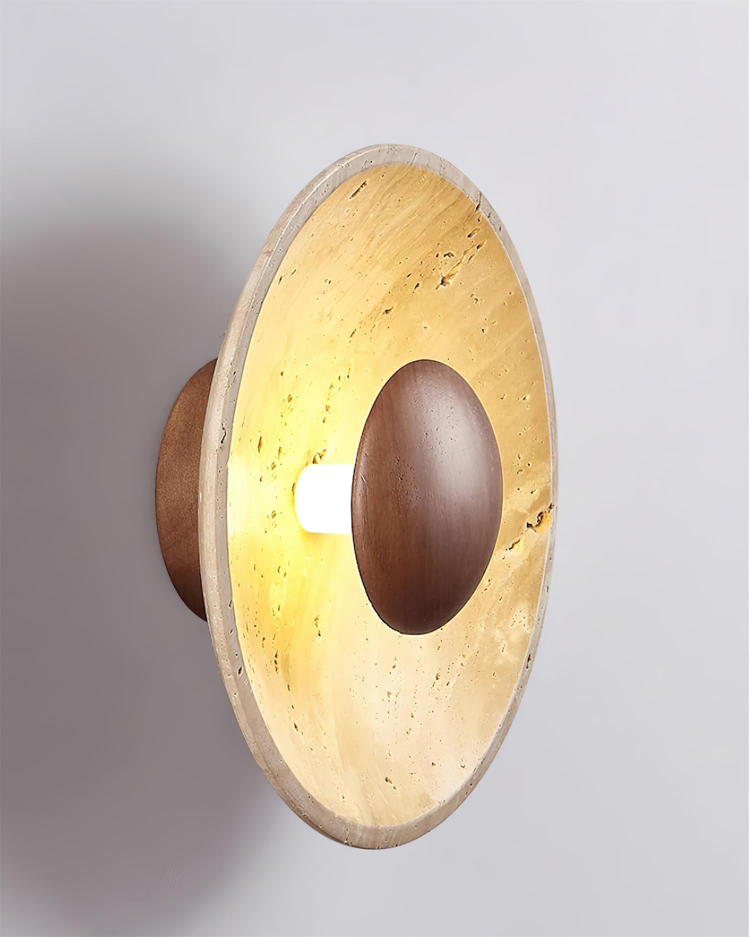 Gionne Wood & Travertine Wall Lamp